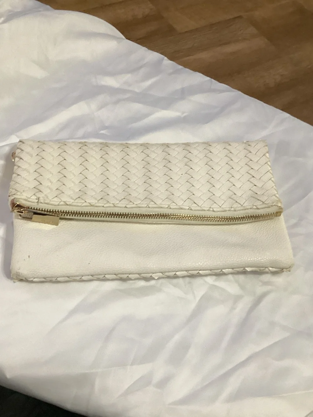 Deux Lux Clutch in Cream Leather w/Pink Lining